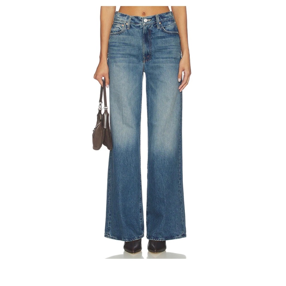 NWT MOTHER Superior The Ditcher Roller Zip Sneak Jeans 33 Wide Leg Remember When